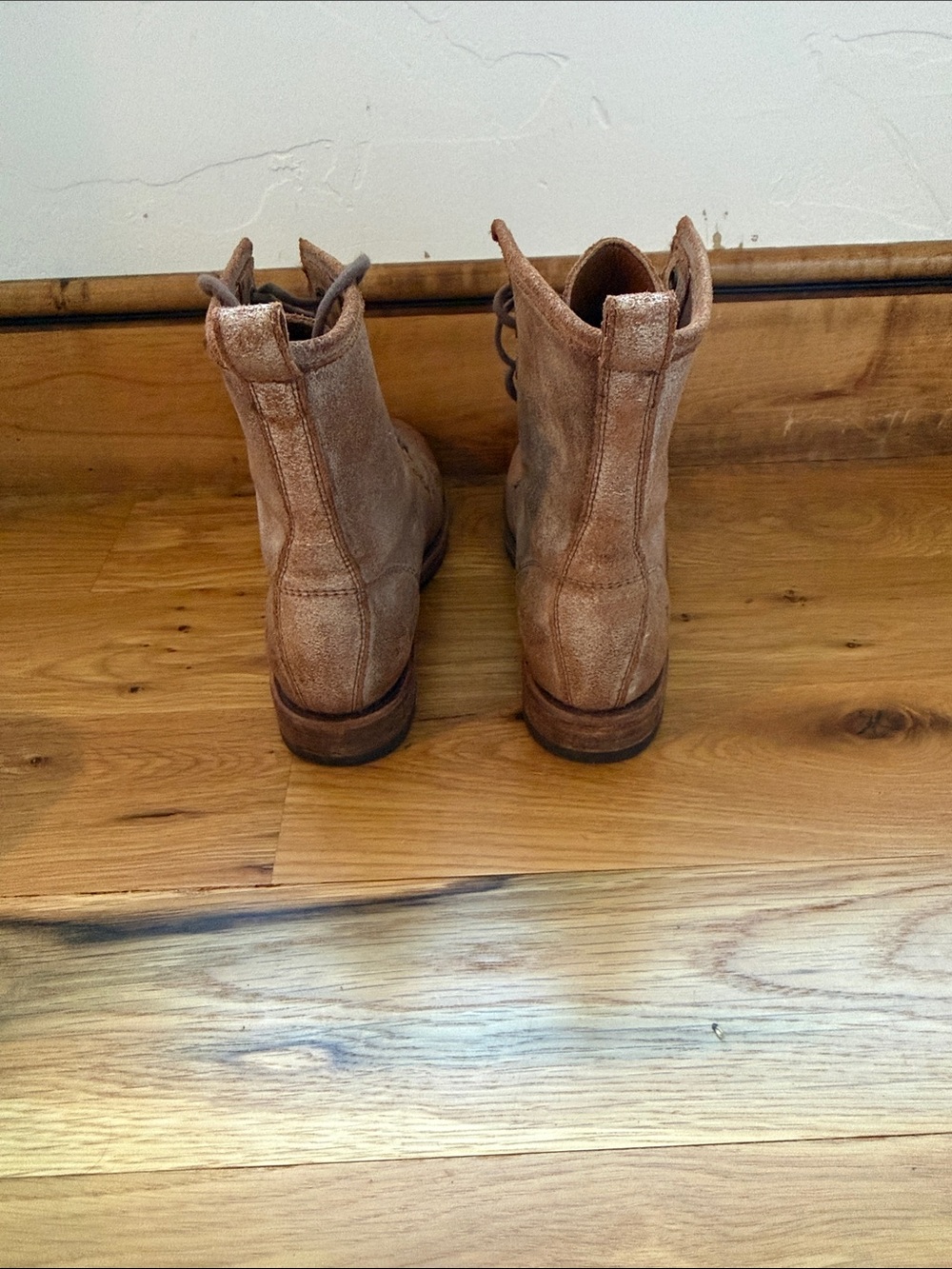 Frye Brown Suede Lace-Up Combat Boots - Picture 3 of 8